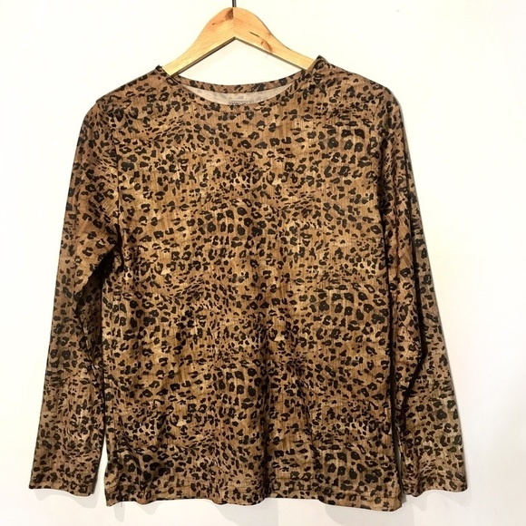 FRYE Cheetah Long Sleeve Top - Picture 1 of 5